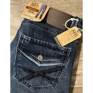 TK Axel Dark Wash Slim Boot Cut Stretch Blue Jeans Size 30x32 New With Tags